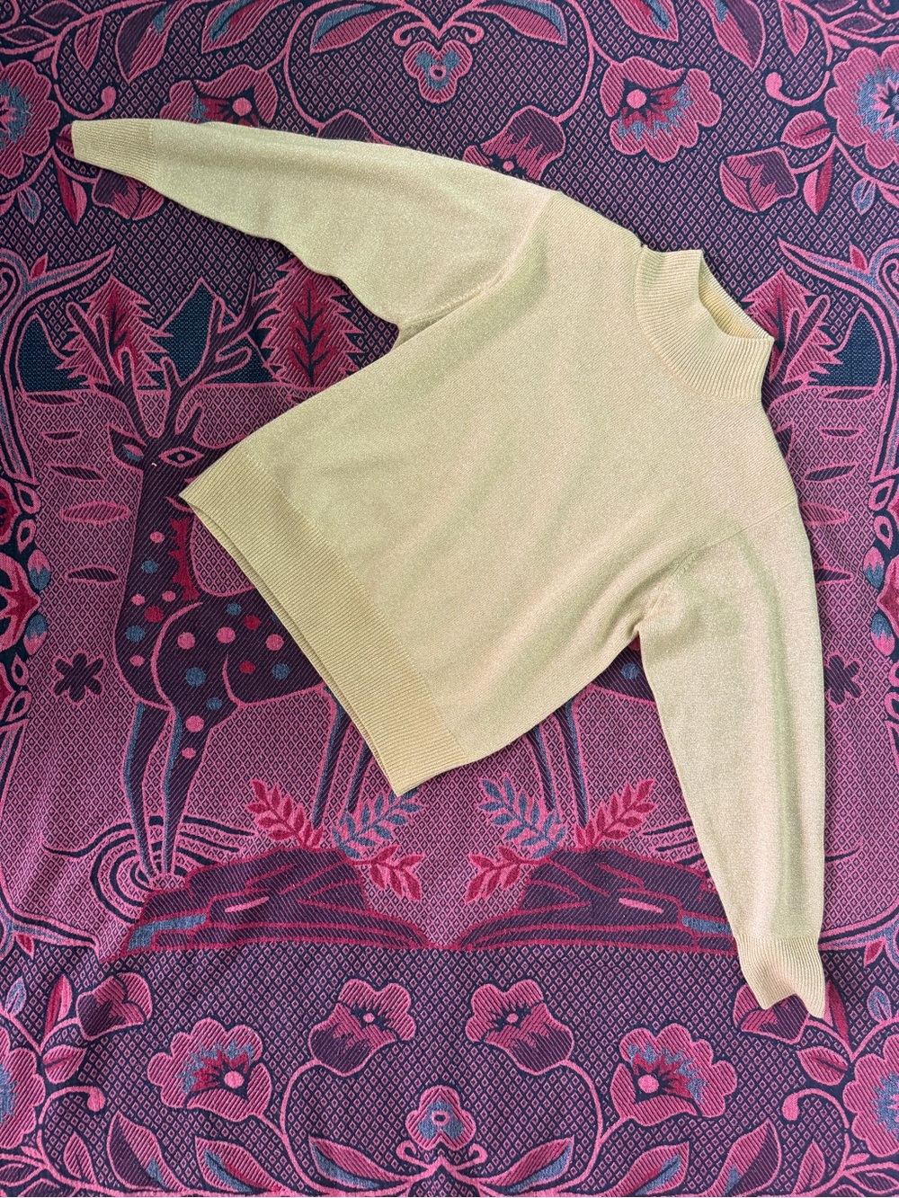 Dress Barn Pale Yellow Mock Neck Sweater
